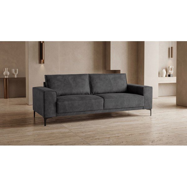 Iš dirbtinės odos sofa antracito spalvos 224 cm Copenhagen – Scandic-image-4