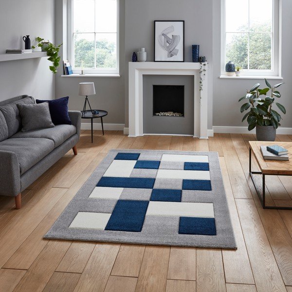 Mėlynos ir pilkos spalvos kilimas Think Rugs Brooklyn, 160 x 220 cm-image-1