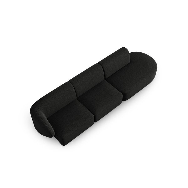 Juodos spalvos iš šenilinio audinio sofa su kairiuoju kampu 311 cm Paolo – Milo Casa-image-1