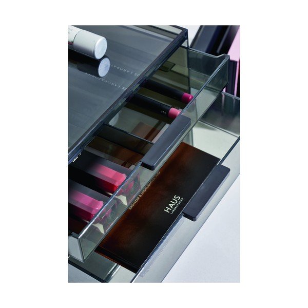 Matinis juodas vonios kambario kosmetikos organizatorius, pagamintas iš perdirbto plastiko - iDesign-image-4