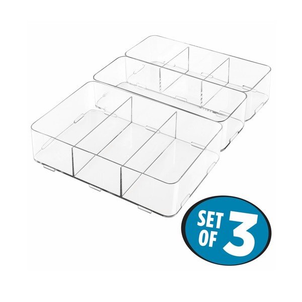 3 "InterDesign Clarity" tarpusavyje sujungiamų organizatorių rinkinys-image-2