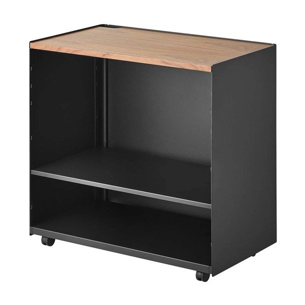 Juodos spalvos iš metalo lentyna ant ratukų 60x59x35 cm Tower – YAMAZAKI