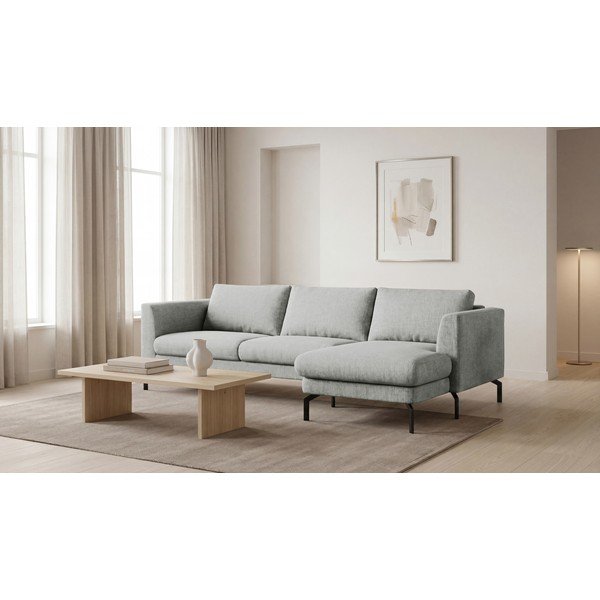 Kampinė sofa šviesiai pilkos spalvos (su dešiniuoju kampu) Gomero – Scandic-image-1