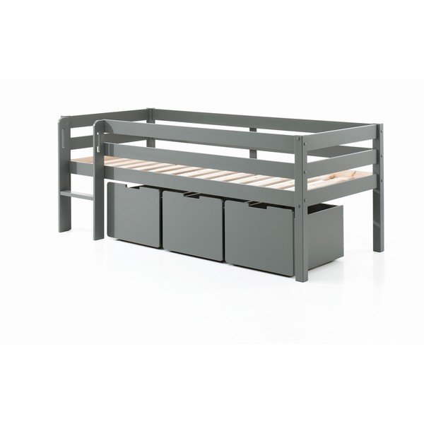 Vaikiškos lovos daiktadėžės pilkos spalvos 3 vnt. Pino – Vipack-image-1