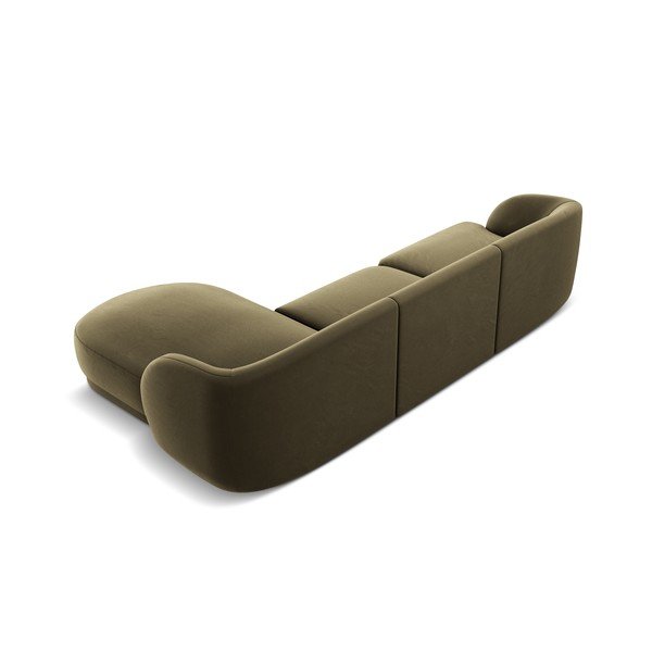 Kampinė sofa žalios spalvos iš velveto (su dešiniuoju kampu) Miley  – Micadoni Home-image-3
