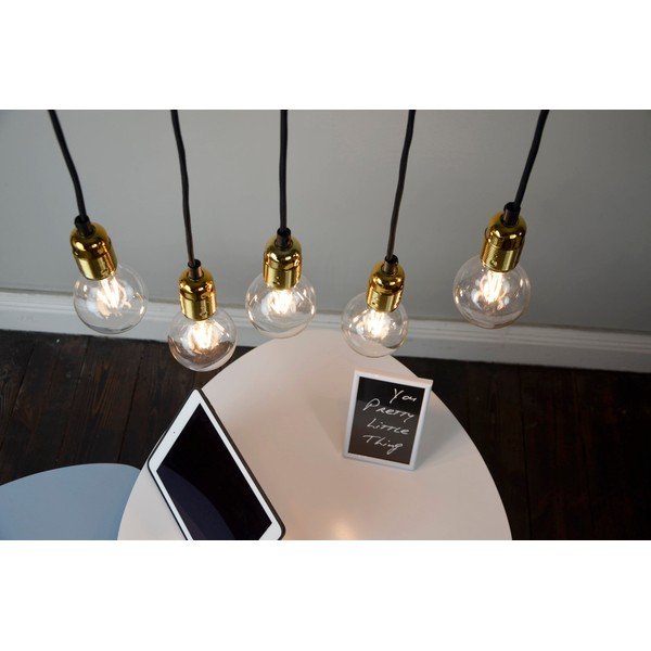 Juodas penkių šakų pakabinamas šviestuvas su aukso spalvos detalėmis Sotto Luce Uno-image-2