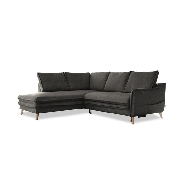 Sulankstoma kampinė sofa tamsiai pilkos spalvos (su kairiuoju kampu) Charming Charlie – Miuform