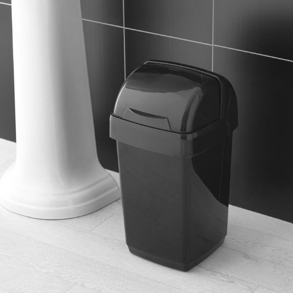 Kreminės spalvos šiukšliadėžė Addis Roll Top, 22,5 x 23 x 42,5 cm-image-1