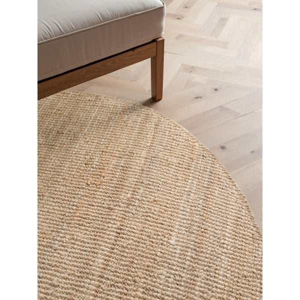 Natūralios spalvos iš džiuto apvalios formos kilimas ø 160 cm Bouclé Jaipur – Hanse Home-image-3