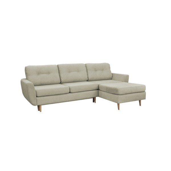 Kreminės spalvos sofa-lova su šviesiomis kojomis Mazzini Sofas Tulipe, dešinysis kampas-image-1
