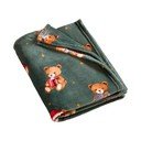 Tamsiai žalios spalvos antklodė ir pledas su Kalėdų motyvu 170x130 cm Christmas Tartan Teddy Bear – Catherine Lansfield