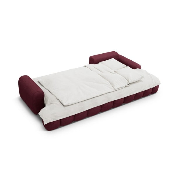 Bordo spalvos sulankstoma/su sandėliavimo vieta kampinė sofa (su dešiniuoju kampu/su gultu) Linz – Cosmopolitan Design-image-4