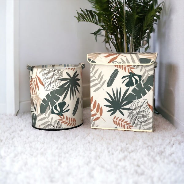 Iš tekstilės krepšiai laikymui 2 vnt. – Mioli Decor-image-1