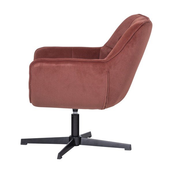 Terakotos spalvos pasukamas krėslas iš velveto Wibo – WOOOD-image-3