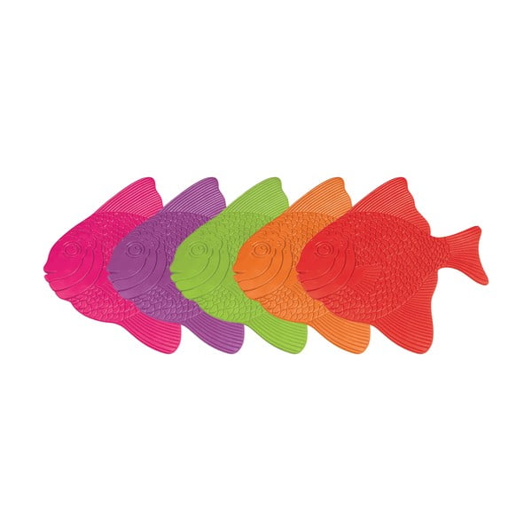 Vaikiški neslystantys kilimėliai 5 vnt. vonioms 16x16,5 cm Poissons – MSV