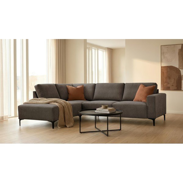 Antracito spalvos kampinė sofa iš šenilinio audinio (su kairiuoju kampu/„L“ formos) Fabian – Scandic-image-1