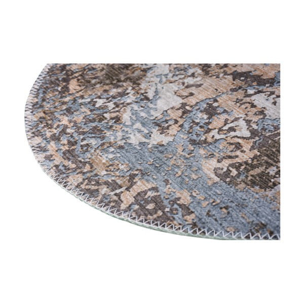 Skalbiamas šviesiai mėlynos spalvos/šviesiai rudos spalvos apvalios formos kilimas ø 120 cm Sandstorm – Vitaus-image-2