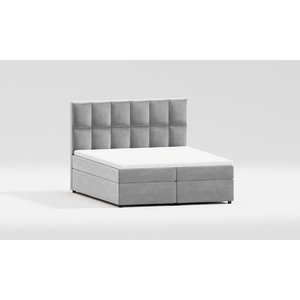 Dvigulė lova pilkos spalvos audiniu dengta su sandėliavimo vieta 140x200 cm Flip – Ropez