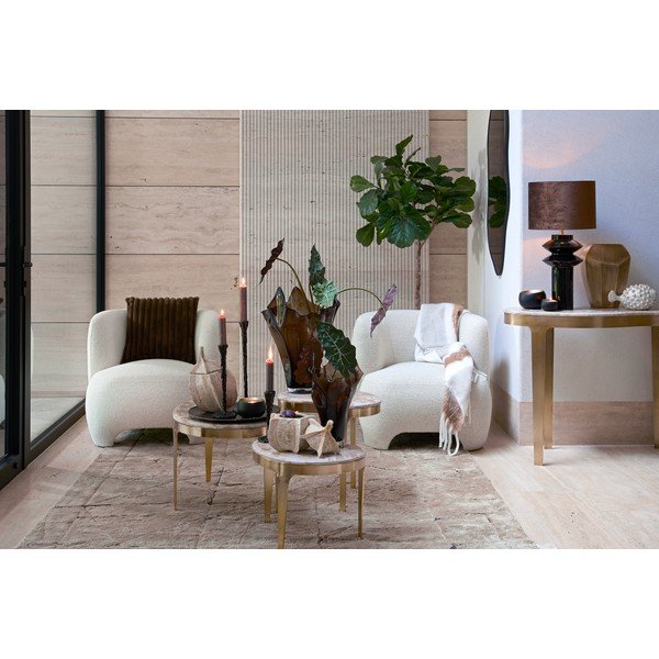 Bronzinės spalvos/taupe spalvos su marmuriniu stalviršiu kavos staliukas 39x65 cm Giulio – Light & Living-image-2