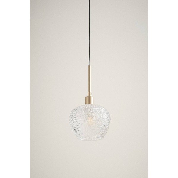 Auksinės spalvos iš stiklo kabantis šviestuvas ø 15 cm Frost – Jotex-image-1