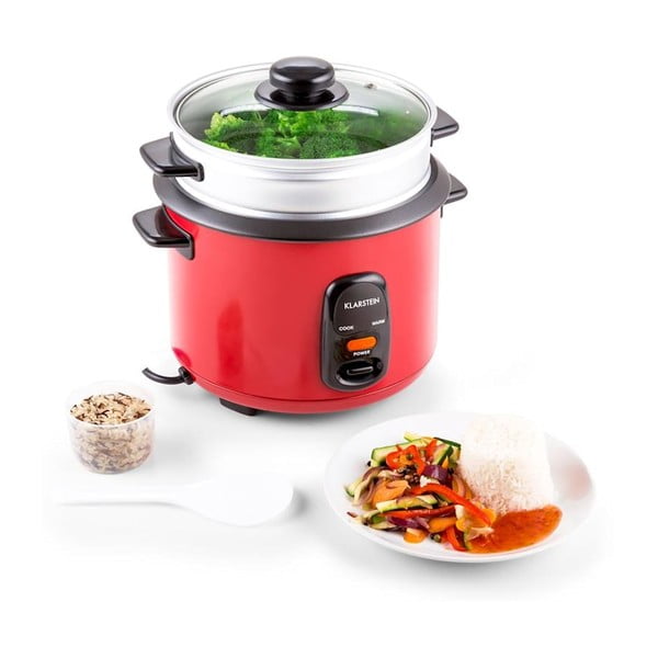 Raudonas puodas ryžiams virti su garintuvu Klarstein Osaka, 1 l-image-4