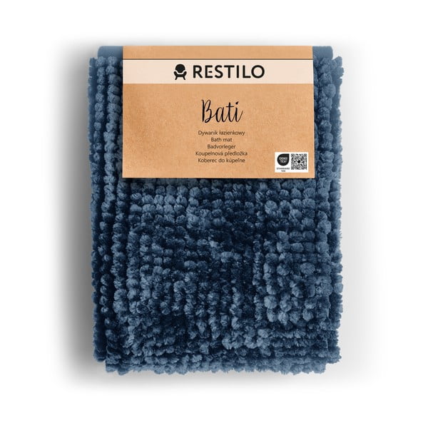 Tamsiai mėlynos spalvos vonios kilimėlis 70x120 cm Bati – Restilo