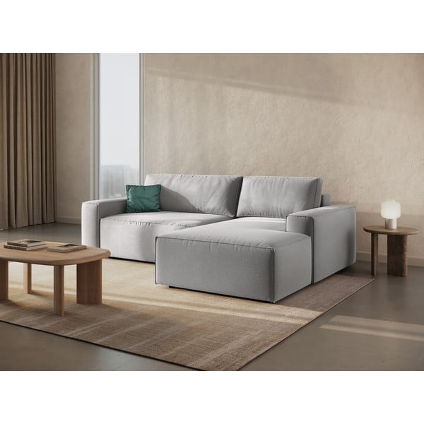 Sulankstoma kampinė sofa šviesiai pilkos spalvos (su dešiniuoju kampu) Jodie – Micadoni Home-image-1