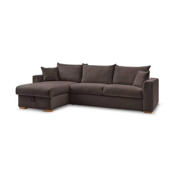 Iš kordinio velveto sulankstoma kampinė sofa rudos spalvos (kintama) Augustin – Bobochic Paris-image-3