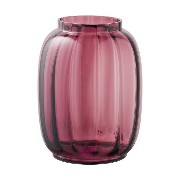Raudonos spalvos iš stiklo  rankų darbo vaza (aukštis 21 cm) – House Nordic