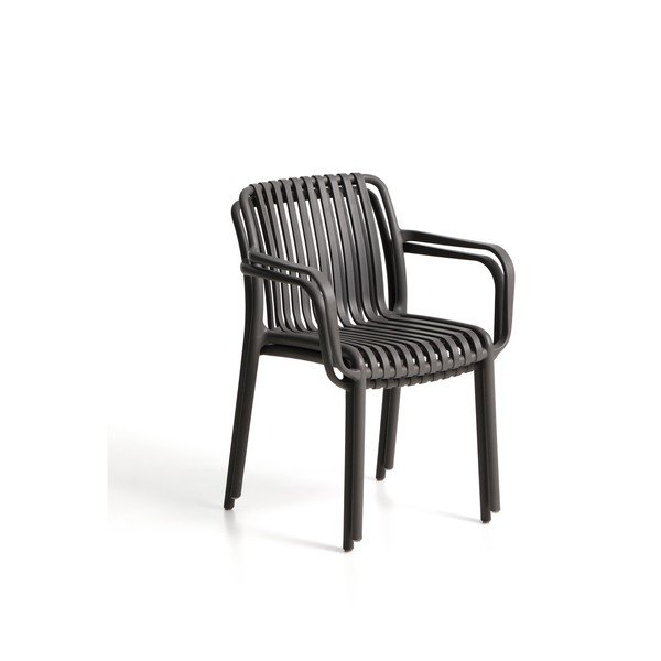 Tamsiai pilkos spalvos plastikinė sodo kėdė Isabellini – Kave Home-image-3