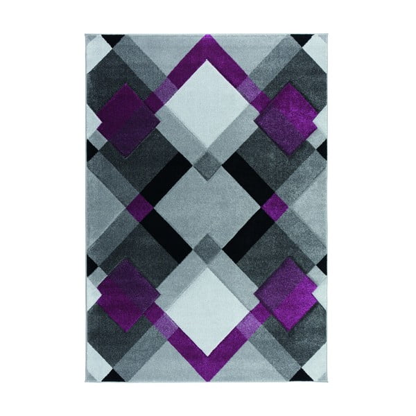 Pilkos ir violetinės spalvos kilimas Flair Rugs Nimbus Purple, 120 x 170 cm