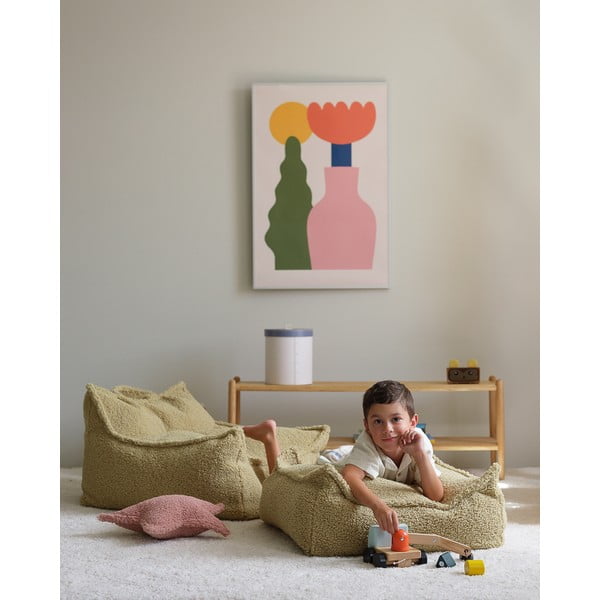 Žalios spalvos iš boucle vaikiškas sėdmaišis Square – Wigiwama-image-1