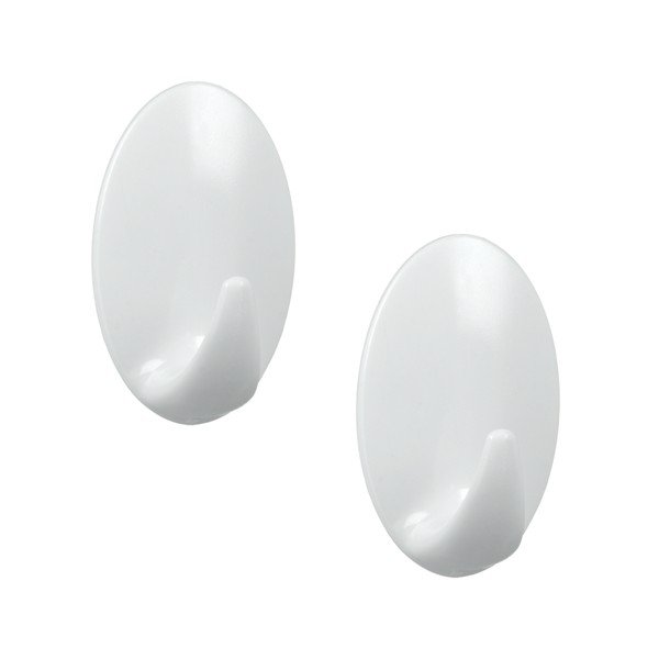 2 baltų plastikinių lipnių kabliukų rinkinys Metaltex Greg-image-1