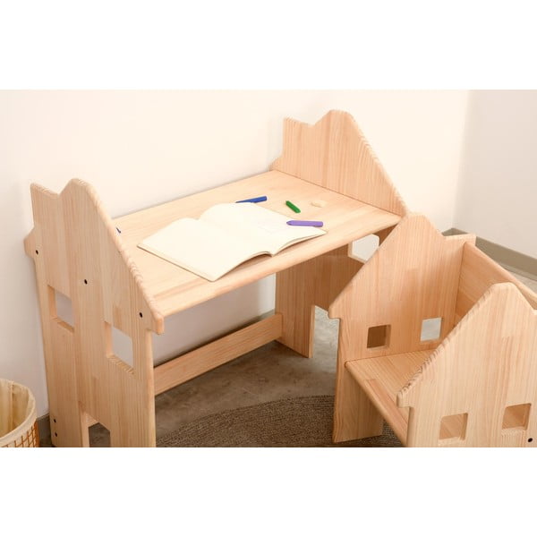 Vaikiškas stalas iš pušies medienos Little Nice Things HappyHouse-image-1
