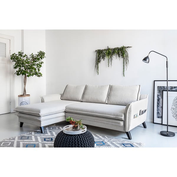Šviesiai smėlio spalvos sofa-lova Miuform Charming Charlie, kairysis kampas-image-4