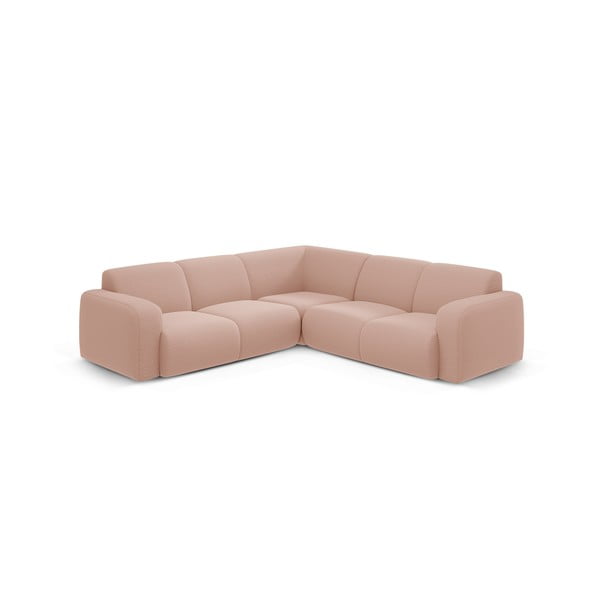 Iš boucle kampinė sofa šviesiai rožinės spalvos (kintama/„L“ formos) Molino – Micadoni Home-image-2