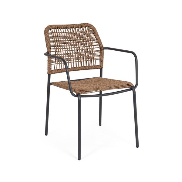 Tamsiai pilkos spalvos/natūralios spalvos metalinė sodo kėdė Jable – Bizzotto