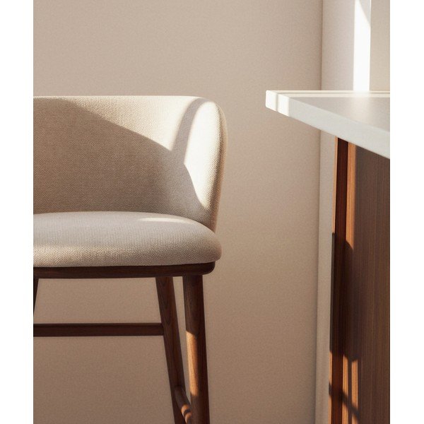 Smėlio spalvos iš audinio baro taburetė (sėdynės aukštis 75 cm) Ciselia – Kave Home-image-2