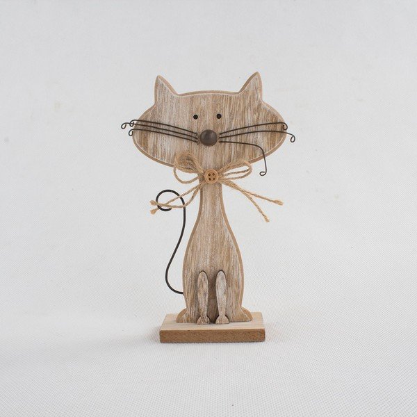 Medinė katės formos dekoracija Dakls Cats, aukštis 18 cm-image-1