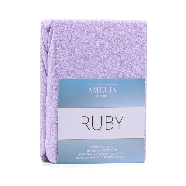 AmeliaHome Ruby Siesta violetinės spalvos elastinga paklodė dvivietei lovai, 200/220 x 200 cm-image-1