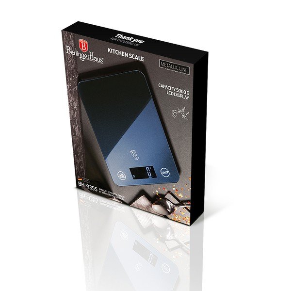 Virtuvinės svarstyklės Aquamarine Metallic Line - BerlingerHaus-image-3