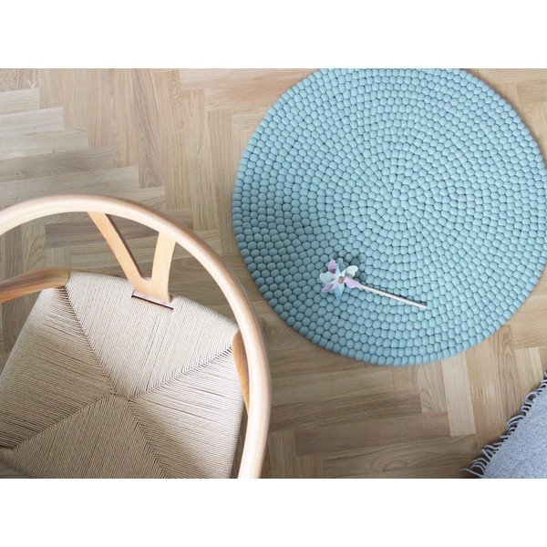 Melsvas vilnos kilimas Wooldot Ball Rugs, ⌀ 140 cm-image-2