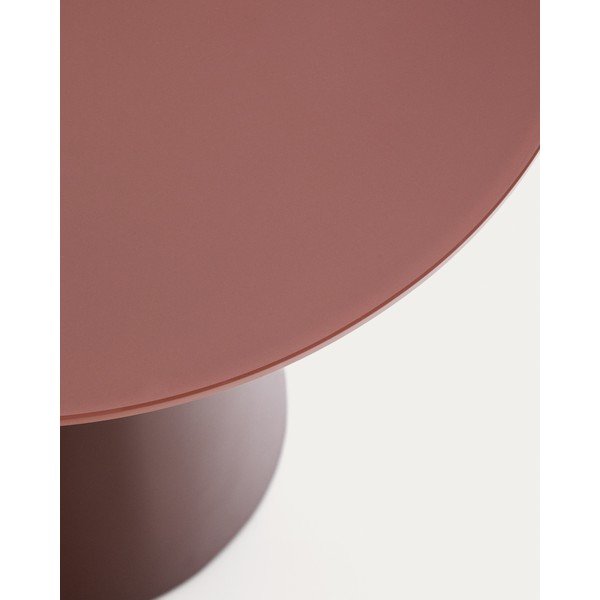 Apvalios formos šoninis stalas su stikliniu stalviršiu ø 50 cm Wilshire – Kave Home-image-4