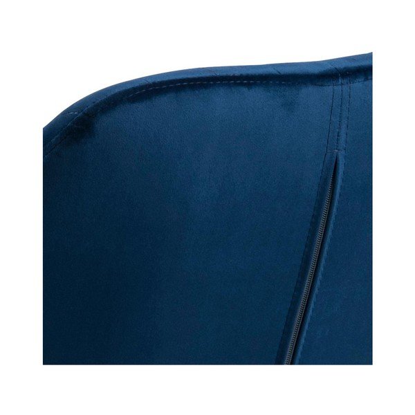 Tamsiai mėlynos spalvos iš audinio valgomojo kėdė su porankiais Emilia – Actona-image-3