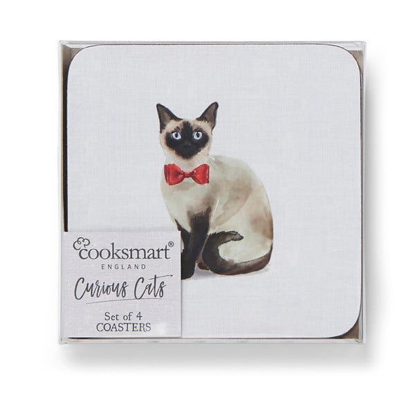 4 mėlynų padėkliukų rinkinys Cooksmart ® Curious Cats-image-2