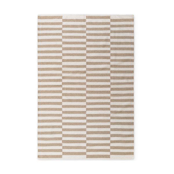 Apverčiamas/rankų darbo baltos spalvos/šviesiai rudos spalvos iš vilnos kilimas 200x300 cm Vika – Hanse Home