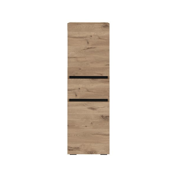Aukšta/siaura vonios daiktadėžė natūralios spalvos iš ąžuolo 38x130 cm Wisla – Støraa
