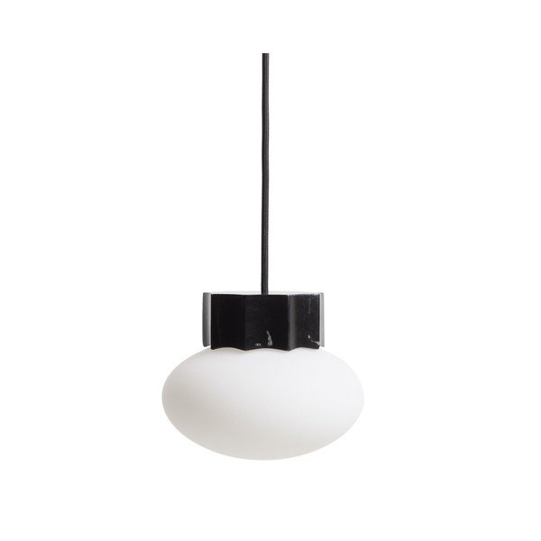 Baltos spalvos/juodos spalvos iš metalo kabantis šviestuvas ø 15 cm su stiklo gaubtu Idela – Kave Home