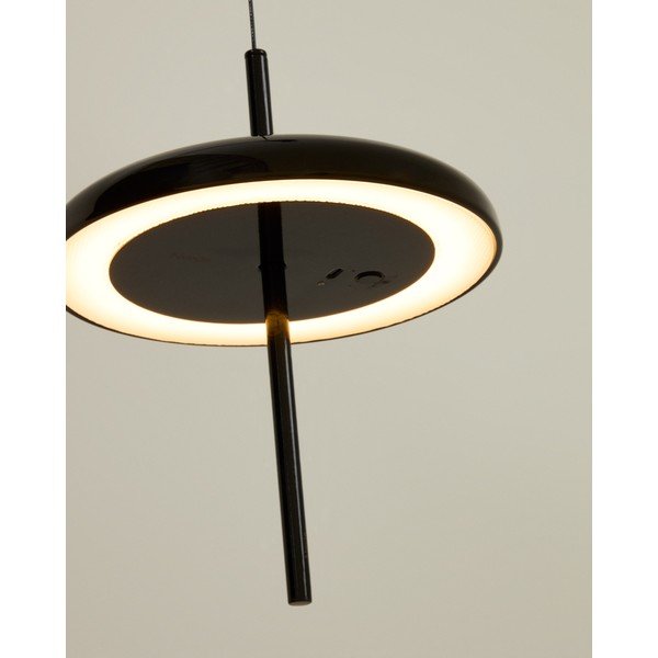 Juodos spalvos lubinis šviestuvas LED su pritemdymo funkcija ø 16 cm su metaliniu gaubtu Porte – Kave Home-image-1