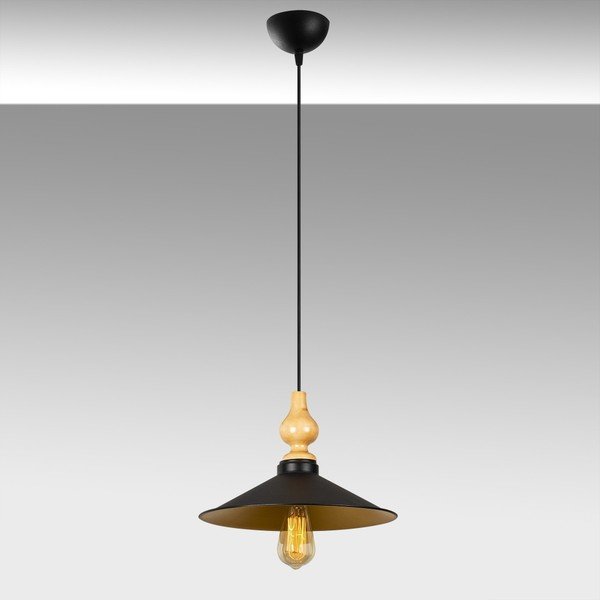 Juodos spalvos metalinis pakabinamas šviestuvas Opviq lights Kiriakos-image-1